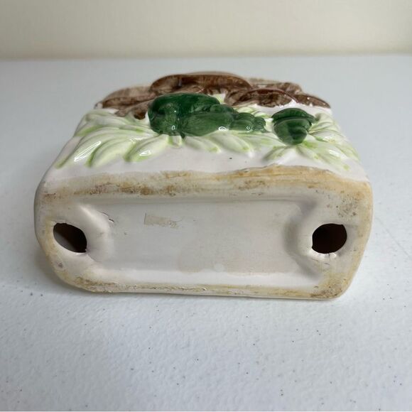 Vintage 1970s Mushroom Frogs Napkin Holder Mid Century Ceramic 4.5 Inch tall - Picture 12 of 16